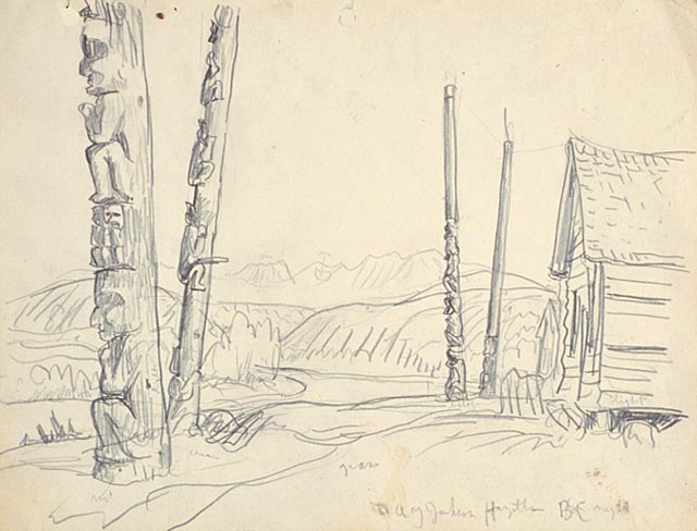 A.Y. Jackson | Hazelton, B.C. 1926 | Drawing 21.3 x 27.6 cm | National Gallery of Canada (nº 17470r) Purchased in 1973 | Courtesy of the Estate of the late Dr. Naomi Jackson Groves