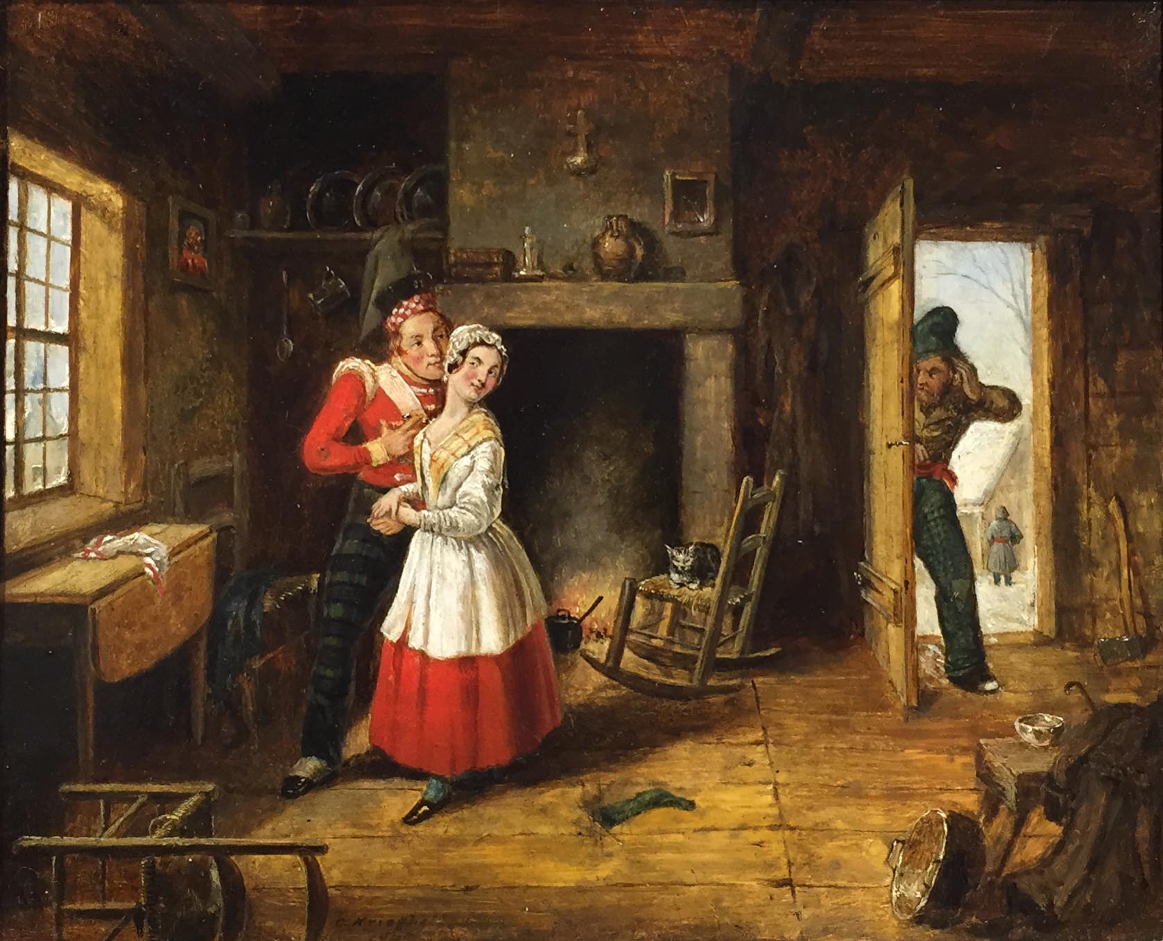 Cornelius Krieghoff (1815- 1872),  “The Jealous Husband”, 1845
