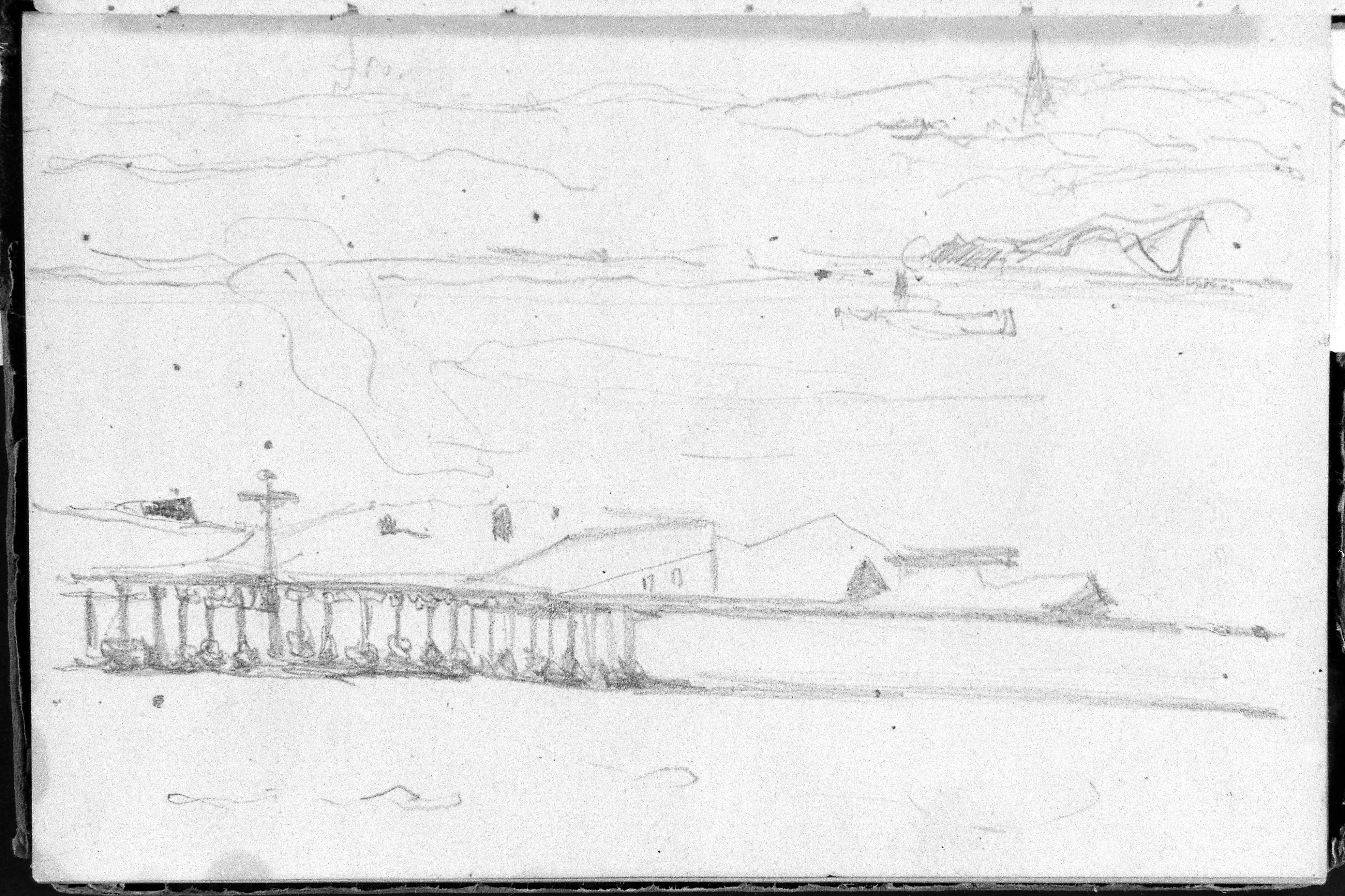 James Wilson Morrice drawing View Towards Levis from Quebec
